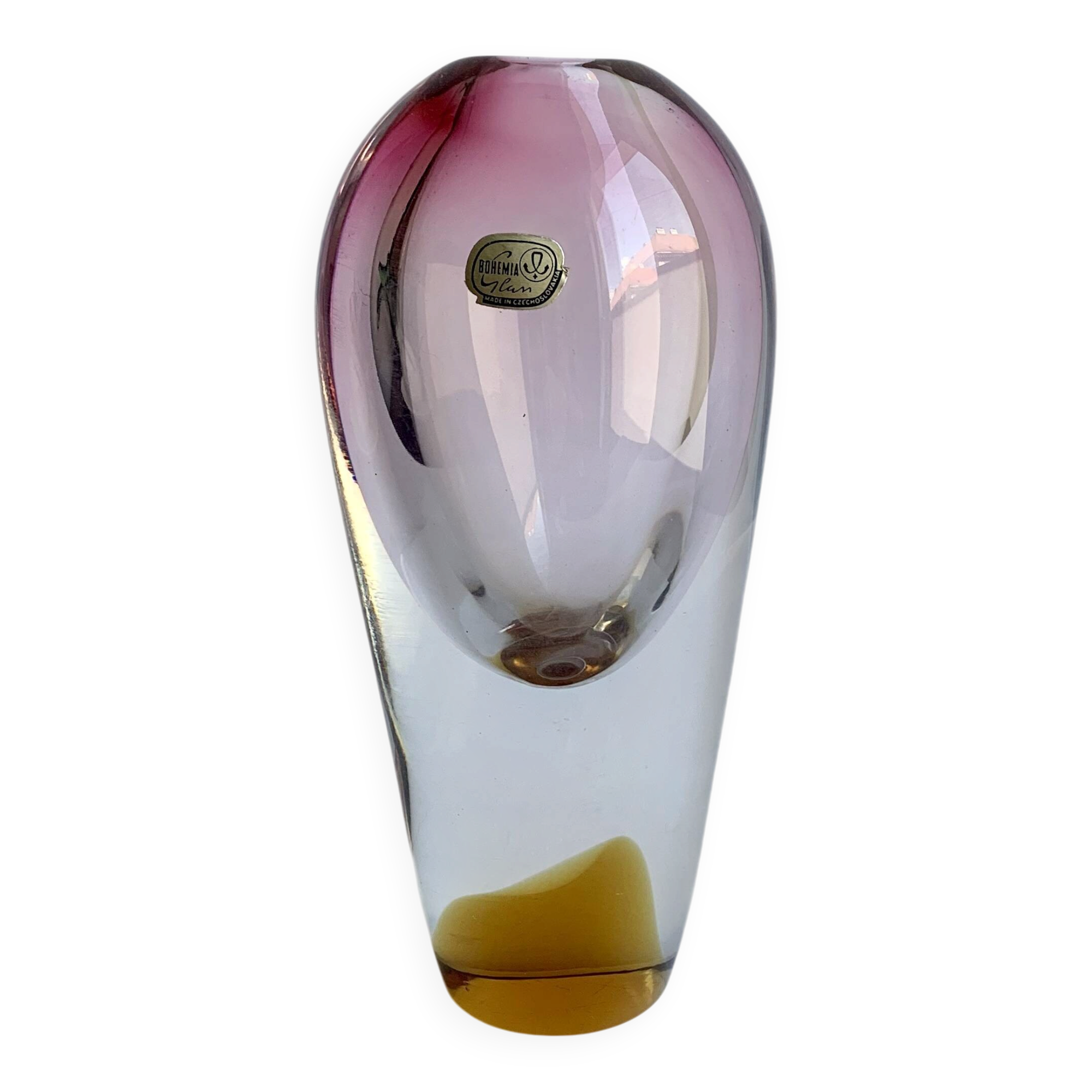 Bohemia Glass Vase, Czech Republic. 1970s