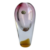 Vase en verre de Bohême, République tchèque. Années 1970.