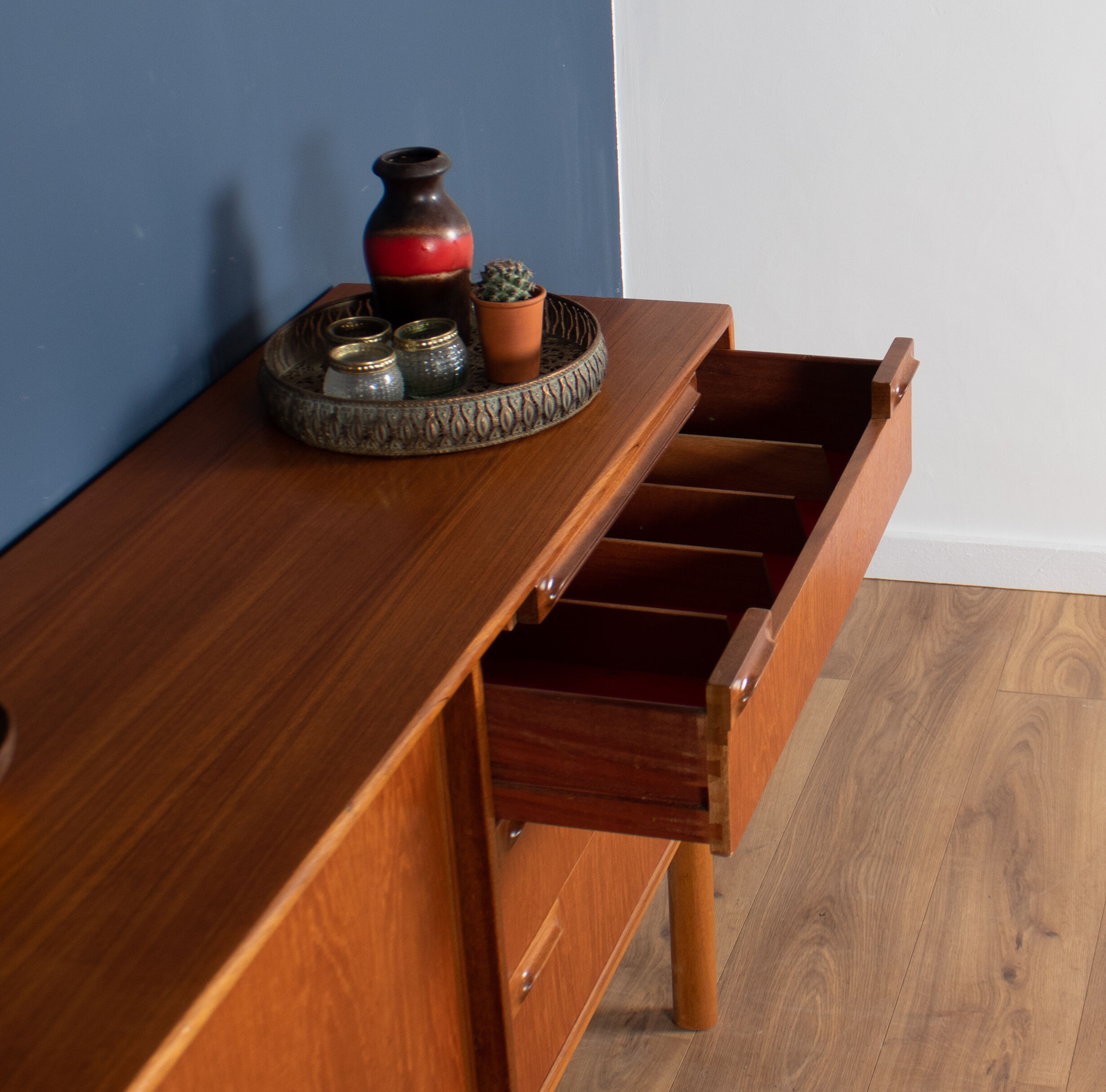 Retro teak 1960s long mcintosh sideboard with bar