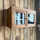 Small antique wall display cabinet in walnut.