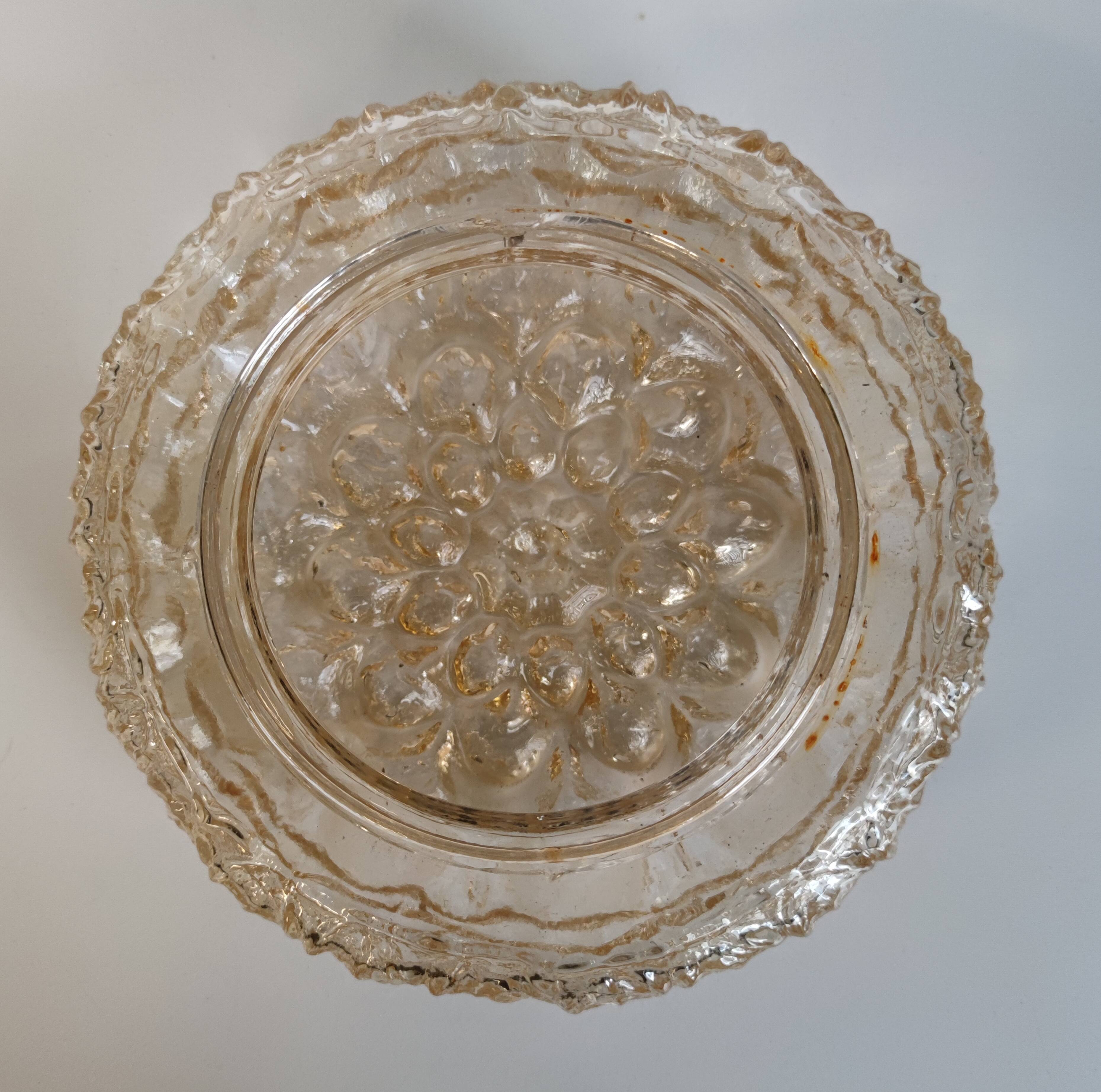 Smoked glass ceiling lamp flower shape