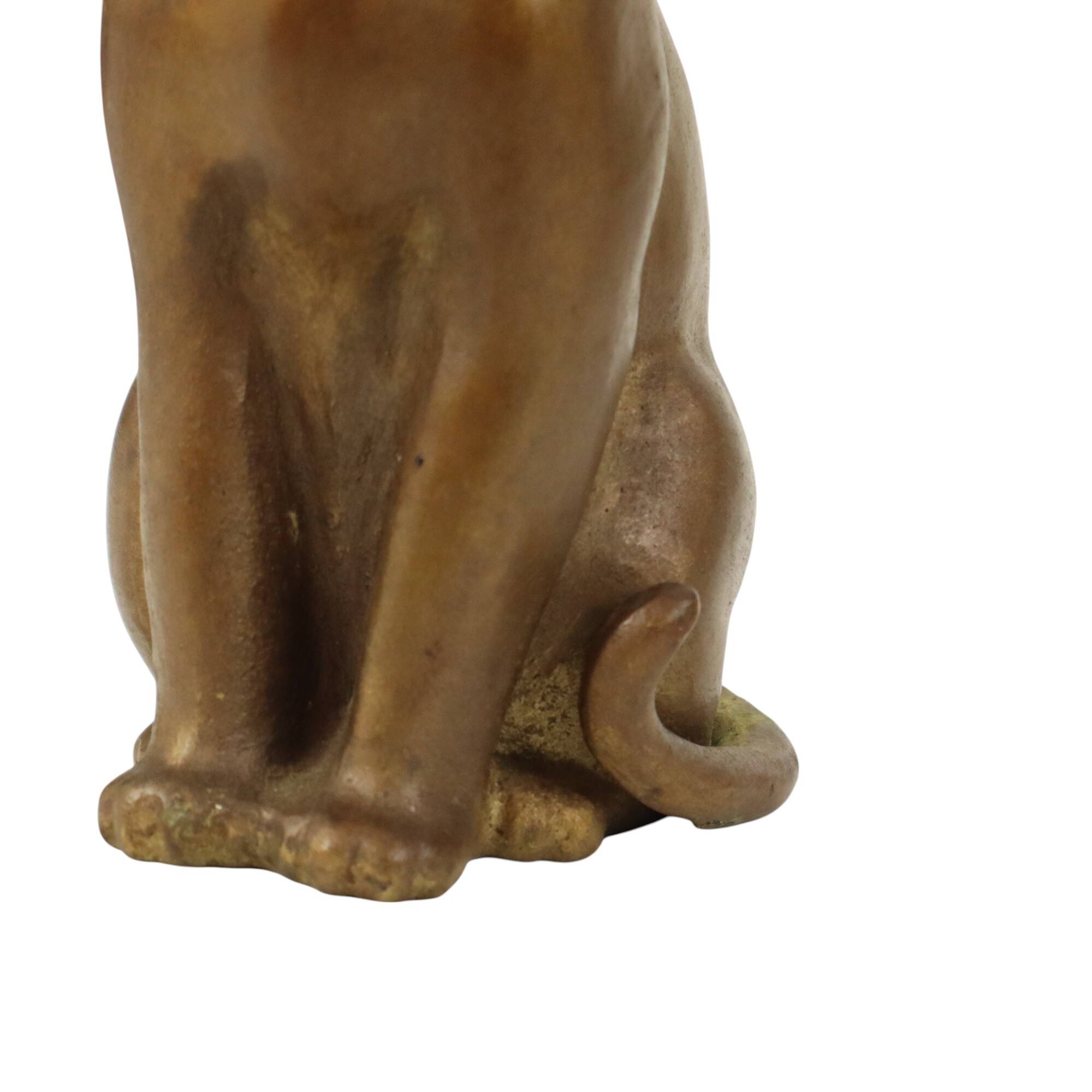 Vintage Cat Statue Bronze Sculpture Cat Decorative 24cm