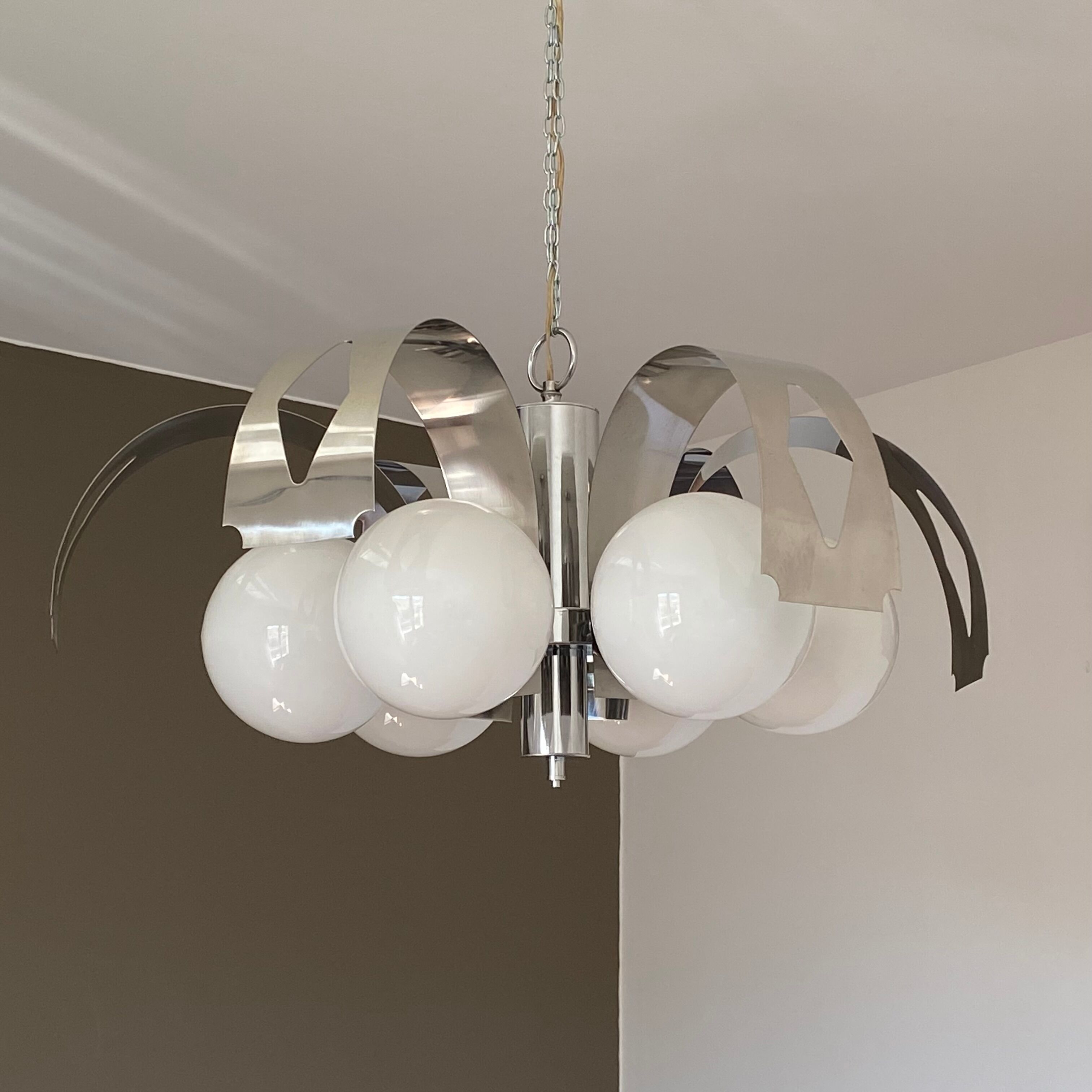 Lustre « spoutnik » 1970, 6 globes space age