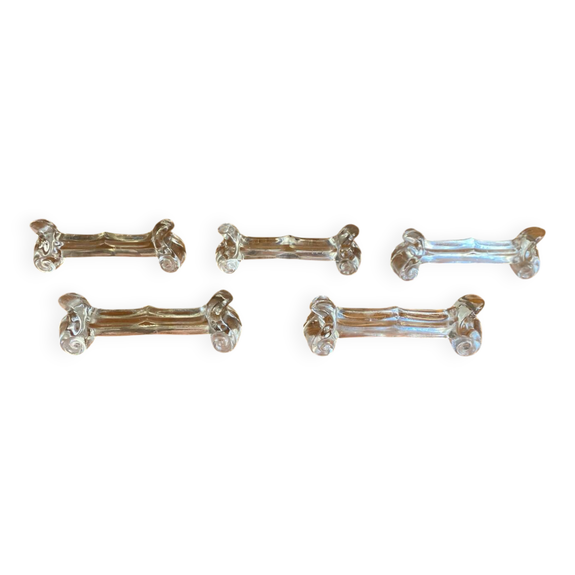 Series 5 antique knife rests portieux molded glass vintage tableware