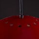 Suspension italienne hémisphérique en aluminium rouge avec trous ronds sur le dessus, 1970s