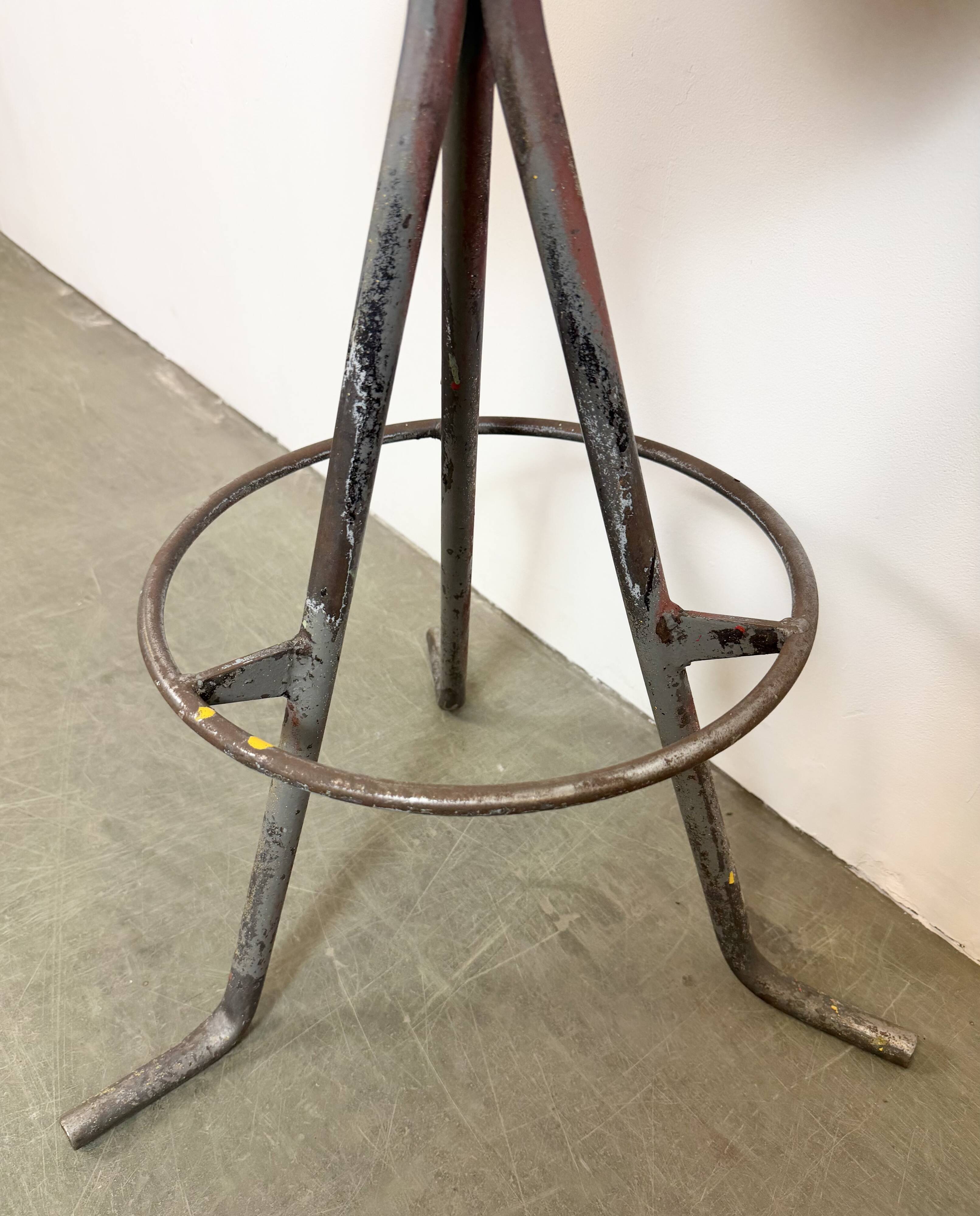 Grey Industrial Workshop Stool, 1960s