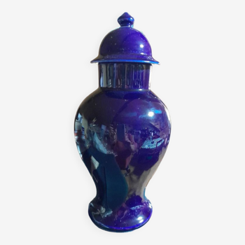 Vase with lid Blue porcelain vase ht 30 cm -