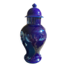 Vase avec couvercle vase porcelaine bleu ht 30 cm -