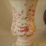 Vase Moustiers faience decoration hand birds signed