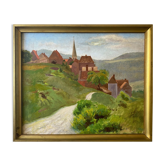 HST painting "The Village in the Valley" beginning of the last century ec. Aven Bridge