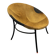 Italian Tan Suede and Black Leather Saucer Chair