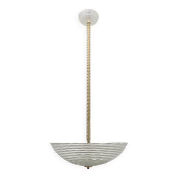 Lustre suspendu italien Art Déco en verre de Murano Ercole Barovier « Pulegoso »