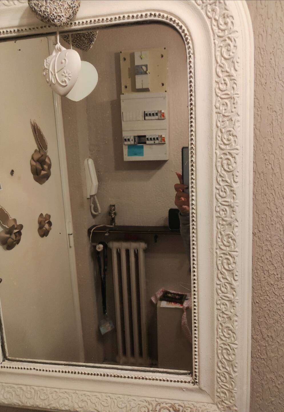 Miroir style Louis Philippe blanc