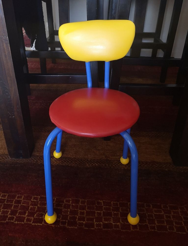 Colorful metallic children's chair - 1970s/1980s