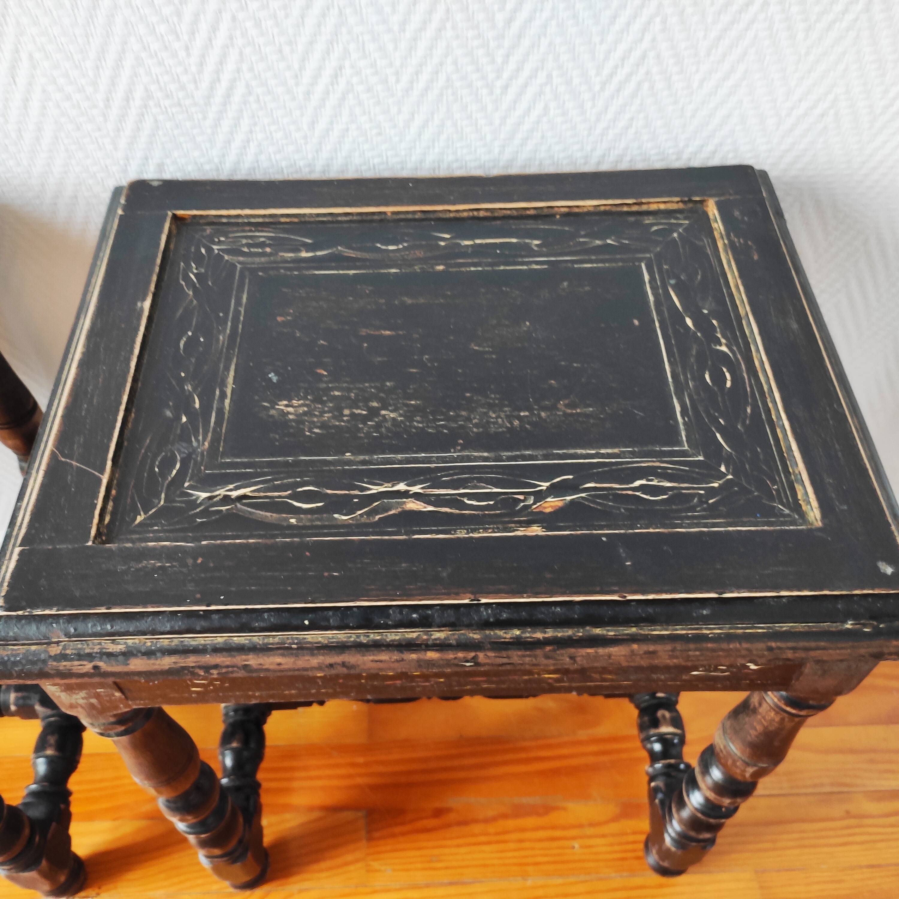 Pair of old Jacobean style sofa ends