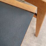 Series of 3 vintage chairs with compass legs - 1950s