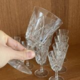 Cut crystal liqueur glasses VMC Reims Harlequin