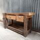 Vintage solid wood carpenter's workbench