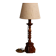 Lampe en bois sculpté, abat-jour en fibres