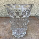 Vase en verre moulé made in Tchécoslovaquie années 70 vintage