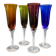 Flûtes à champagne en verre soufflé coloré