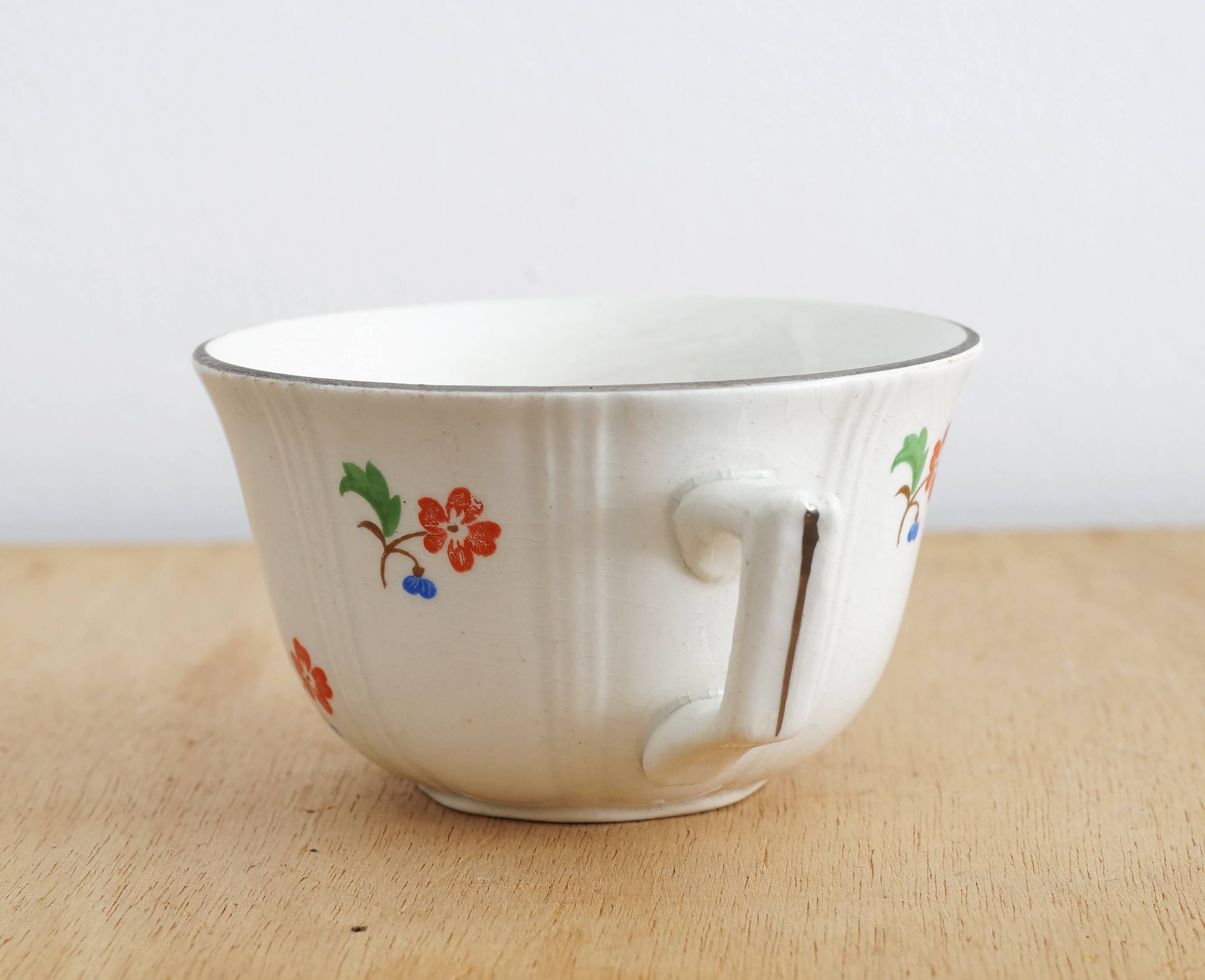 Service 4 cups and saucers Digoin Sarreguemines