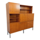 Louis Paolozzi modernist teak bookcase and secretary storage unit