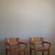 Tage Poulsen, a pair of brutalist chairs in pine and cord, Danish modern style, 1970s.