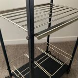 Vintage teak and metal bar trolley