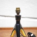 Tripod ceramic table lamp, bedside lamp, accent lamp, 50's