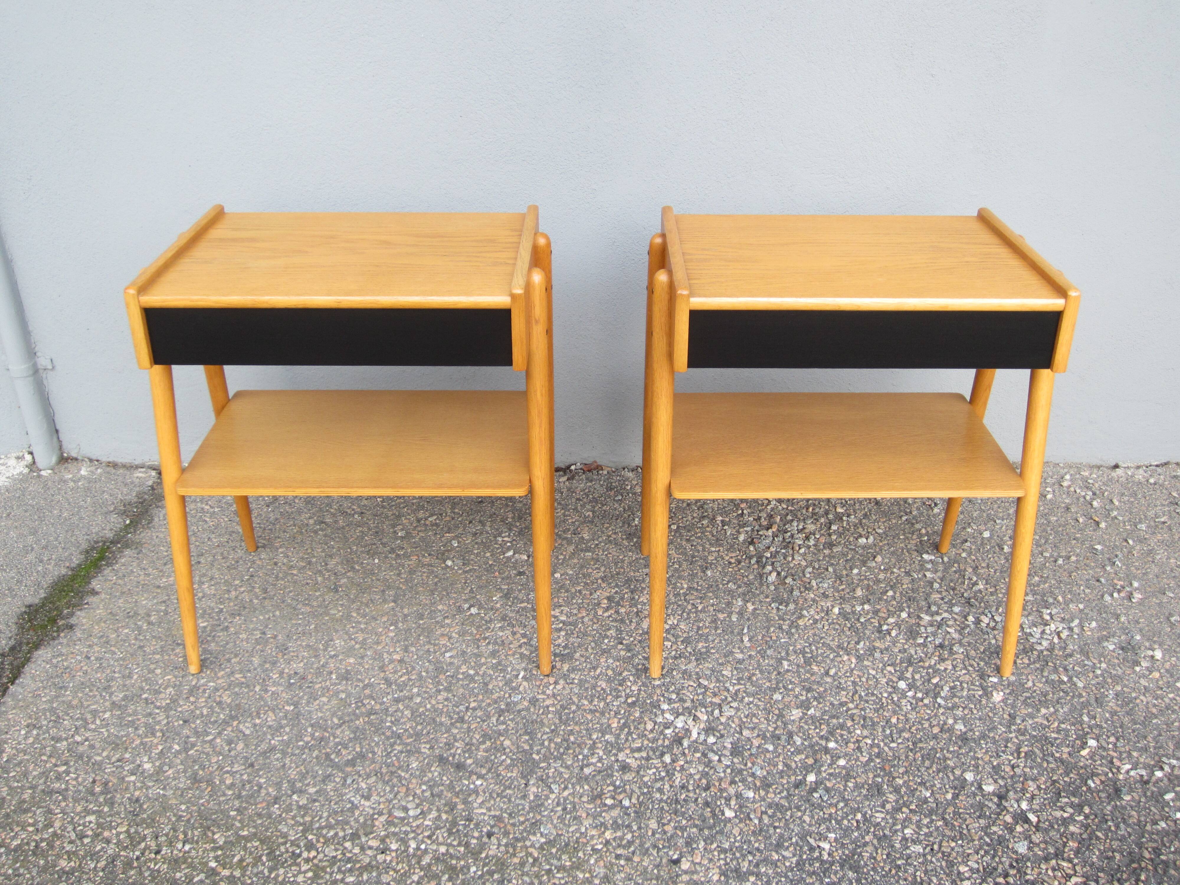 Pair of Scandinavian bedside tables by ab carlström & co möbelfabrik