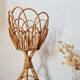 Pair of vintage rattan "Diabolo" plant stands from the 1960s.