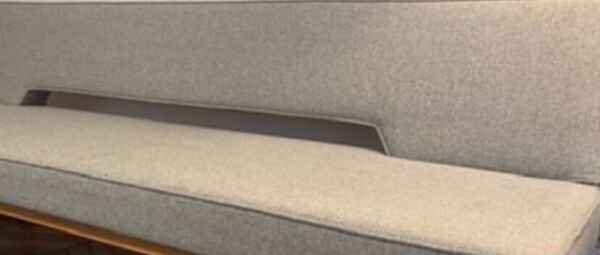 Canapé scandinave vintage, banquette scandinave vintage en teck, canapé en laine