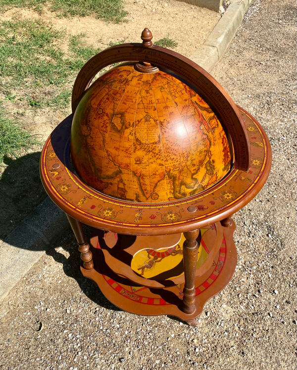 Bar mappemonde globe terrestre sur roulettes des années 60