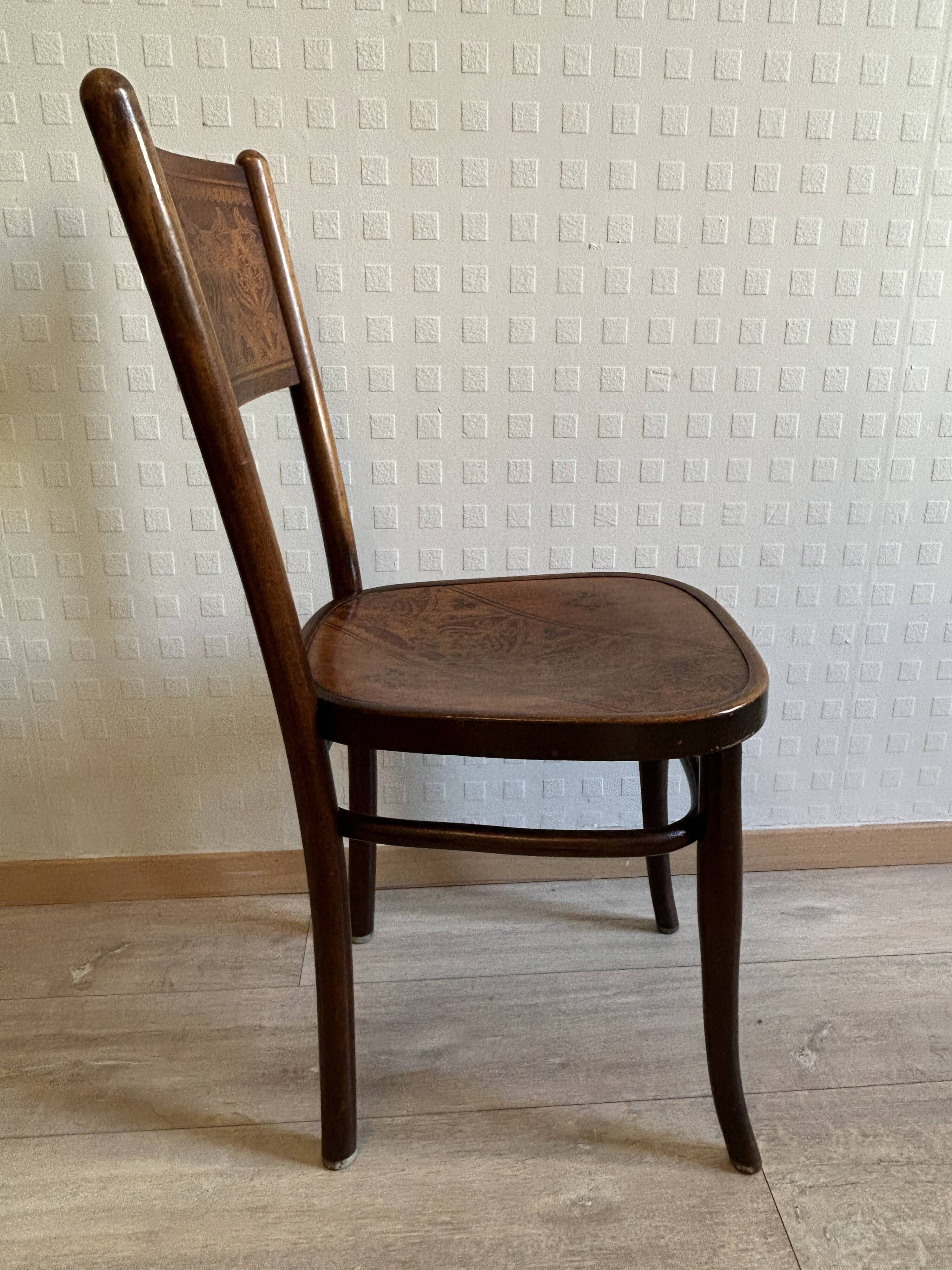6 antique chairs Jacob & Josef Kohn – Vienna – Decorated bent wood – Style