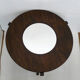Table basse ronde Art Déco bois foncé & miroir
