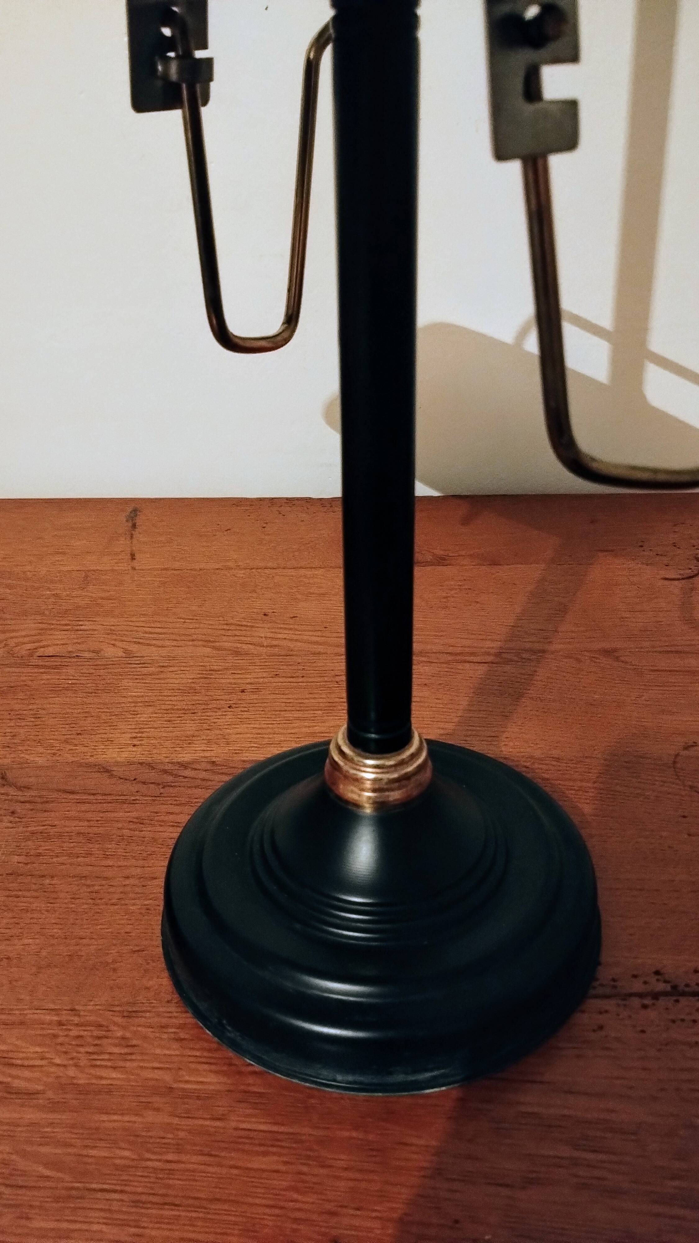 Black and gold ashtray magazine holder, mid-20th century