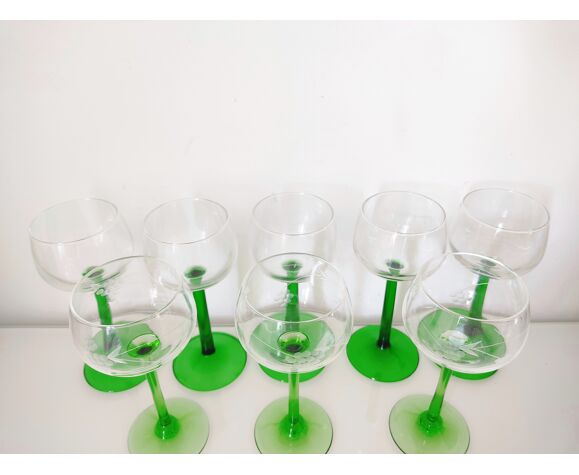 Set de 8 verres à vin cristal La Rochère et verre