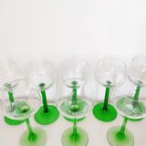 Set of 8 Glasses of La Rochère Crystal Wine and Glass