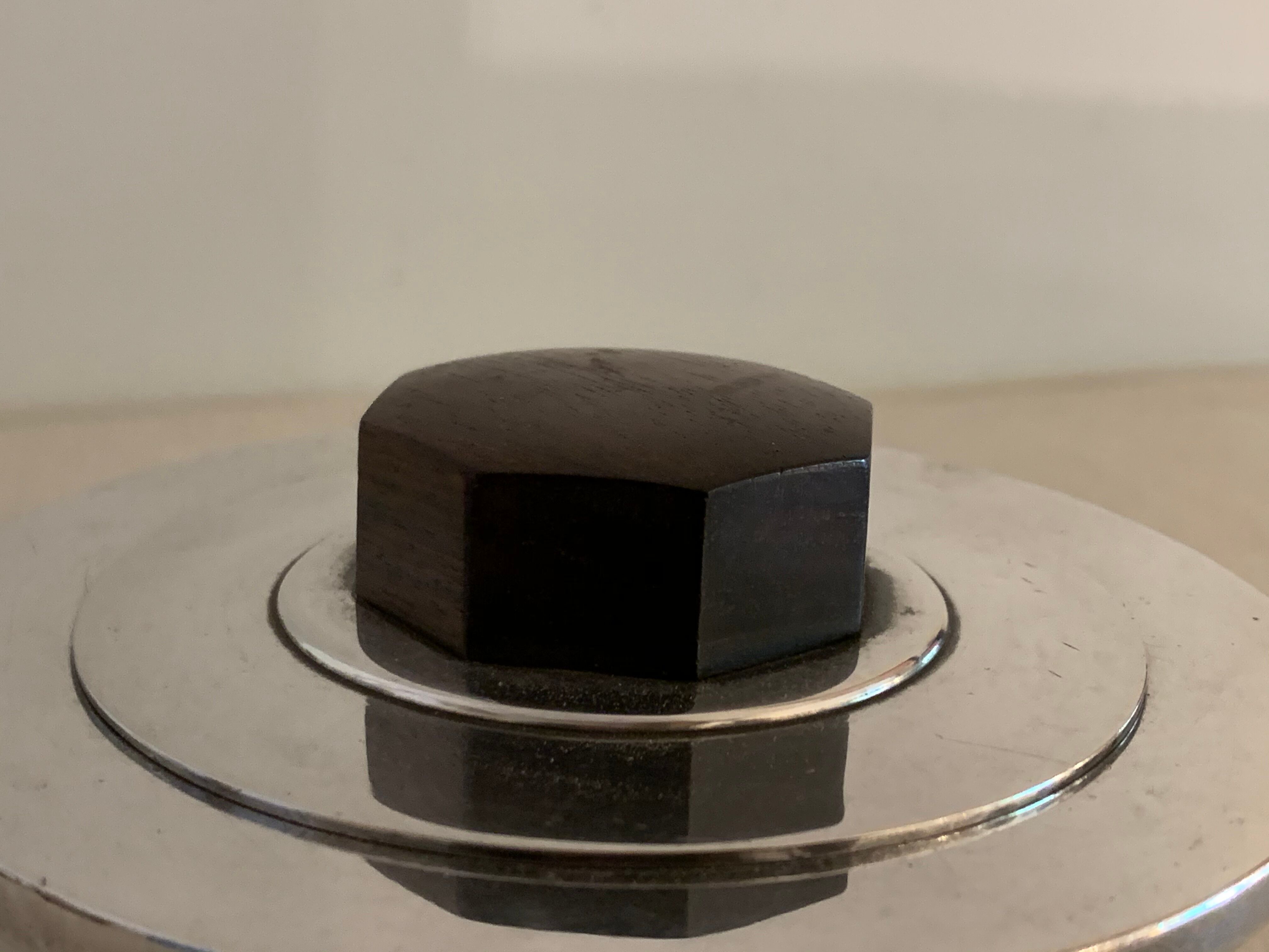 Luc Lanel silver metal and rosewood sugar for Christofle art deco