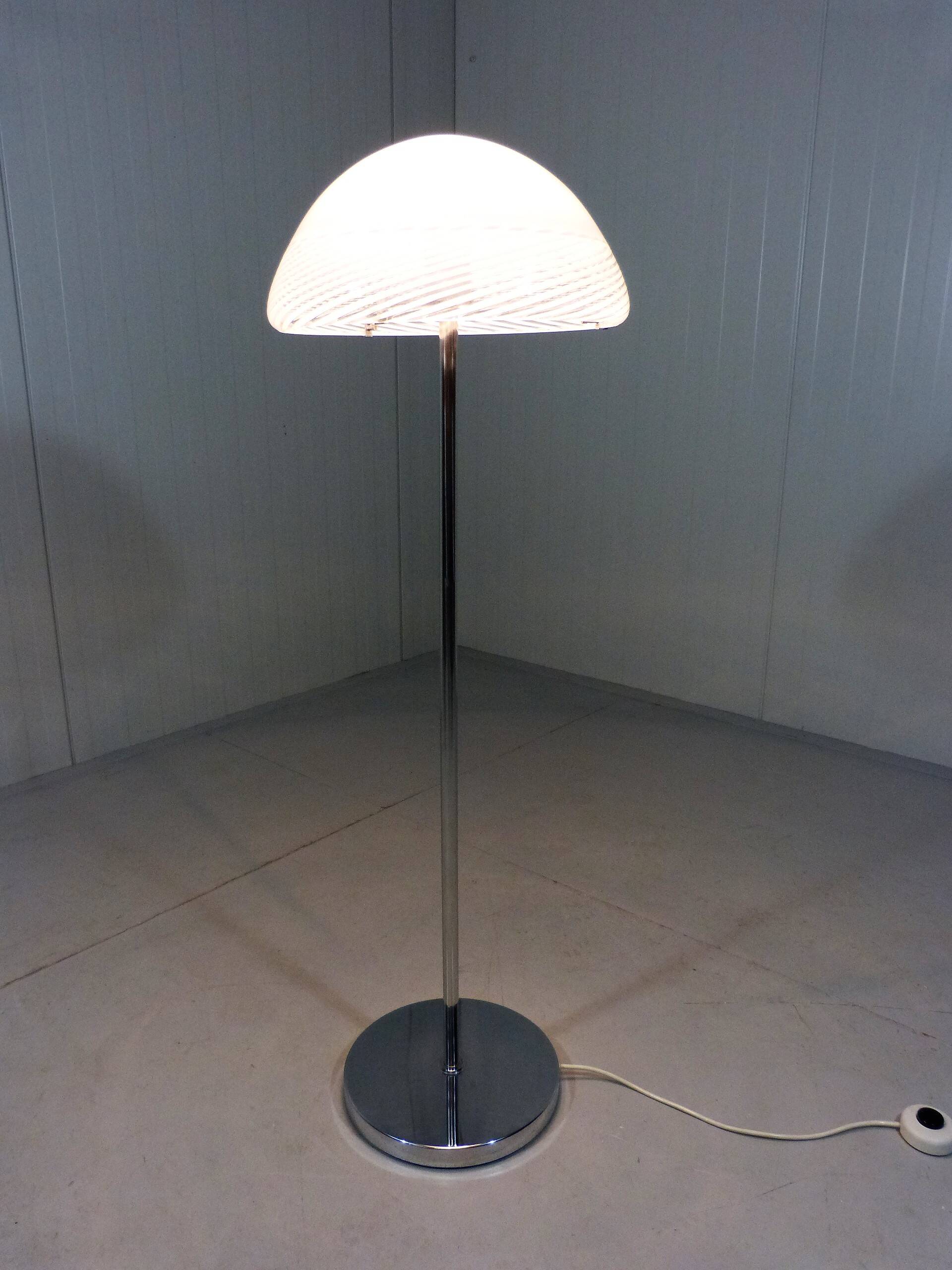 Italian floor lamp glass shade 1960’s