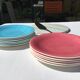 12 Hand-painted dessert plates Salins