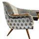 Vintage round corner bench / dining area / small dining room bench