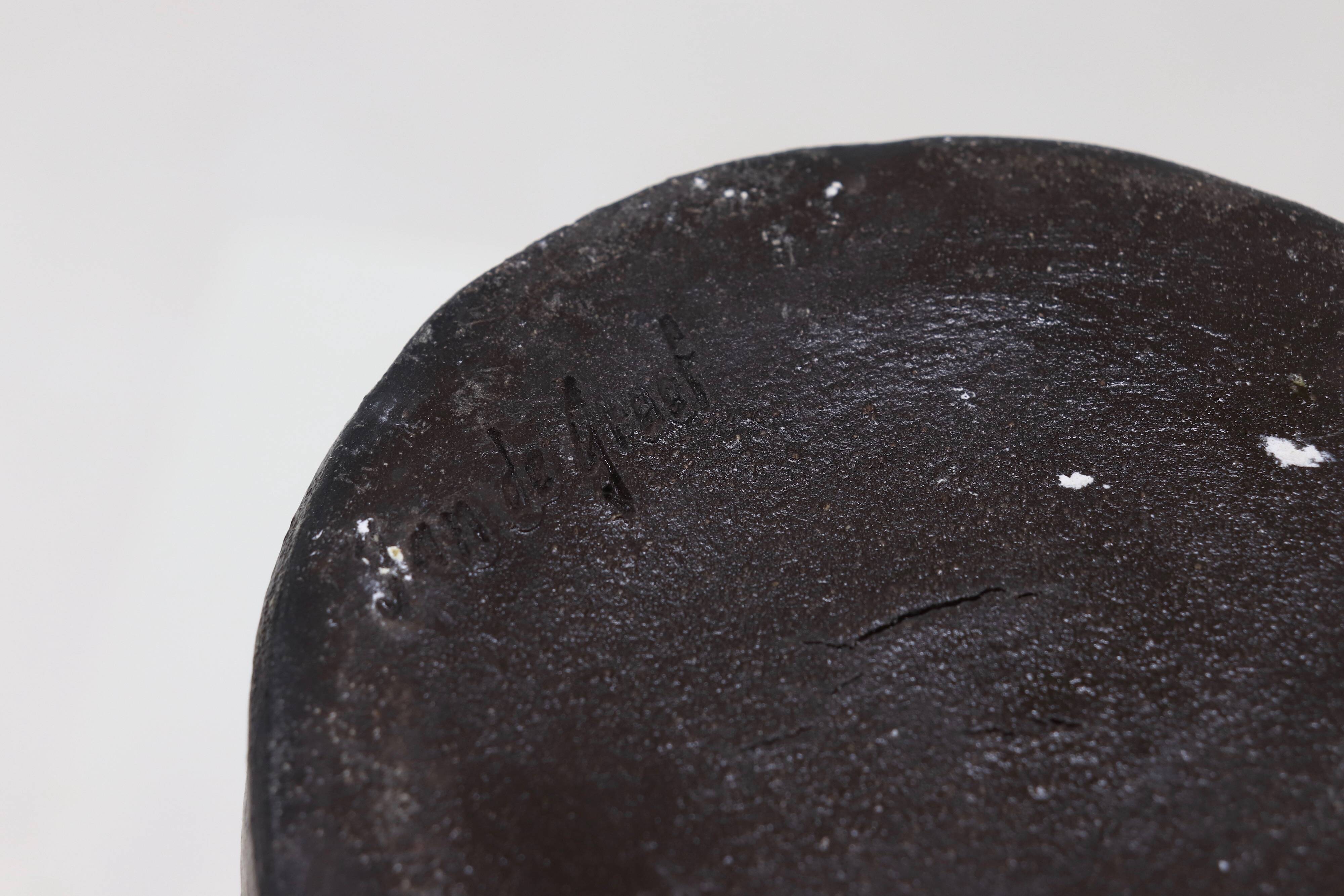 Studio Pottery Cylindrical Vase by Jan de Graaf 1970s