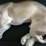Sleeping dog sculpture, setter, pointer, Royal Copenhagen porcelain