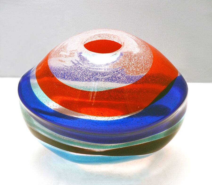 Fulvio Bianconi striped vase by Cenedese Murano, 1960s