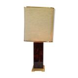 Lamp - briar and brass lucite effect - 1980s - vintage.
