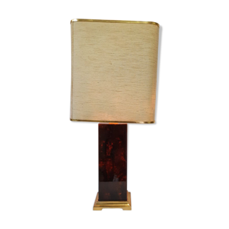 Lamp - briar and brass lucite effect - 1980s - vintage.