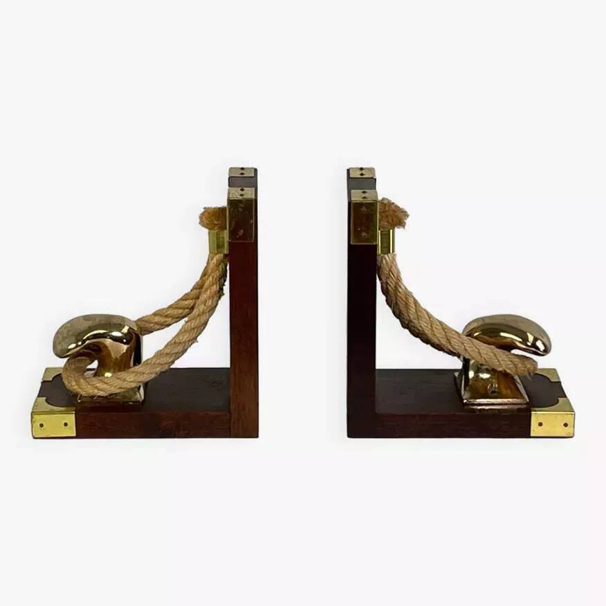 Vintage wooden and gold bookend