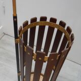 Italian umbrella stand from the 50s, wood and metal